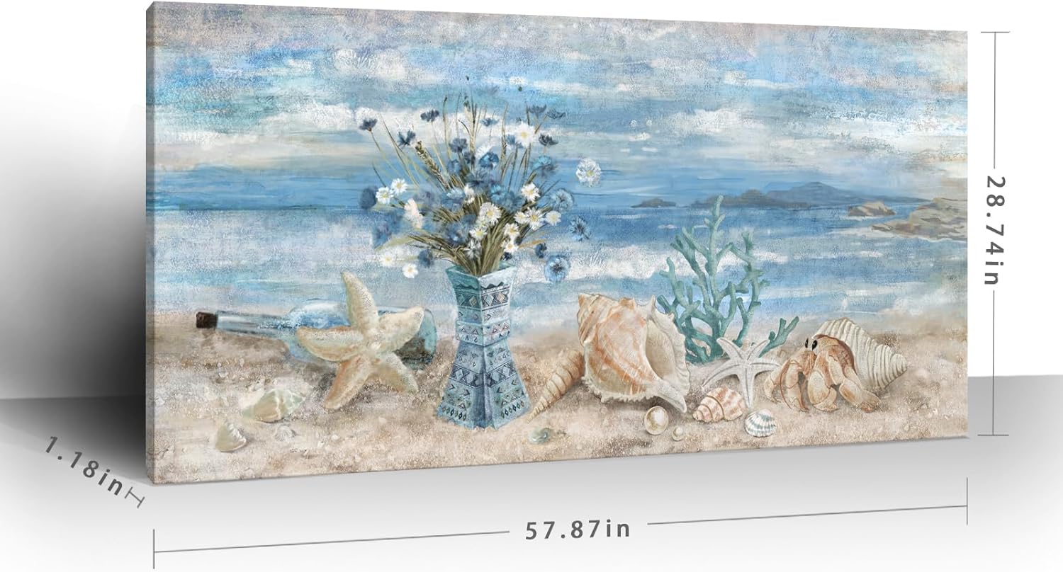 Blue Beach Canvas Wall Art