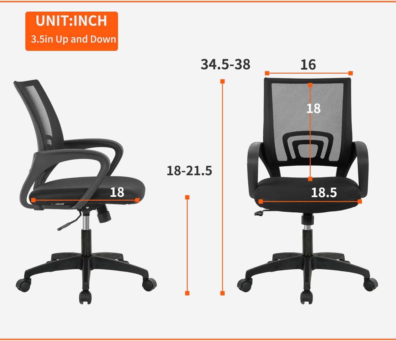 Ergonomic Adjustable Rolling Chair