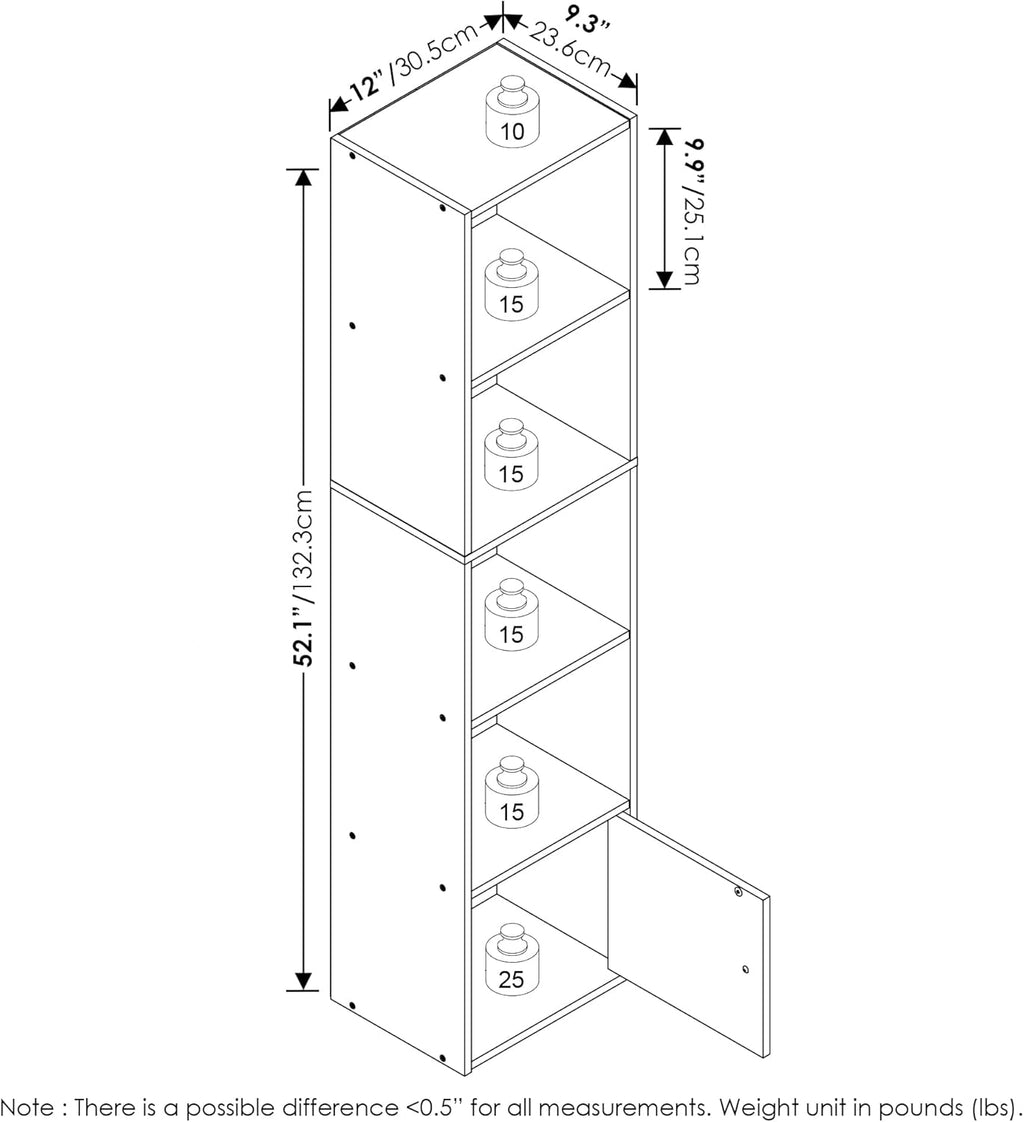 5-Tier Bookshelf