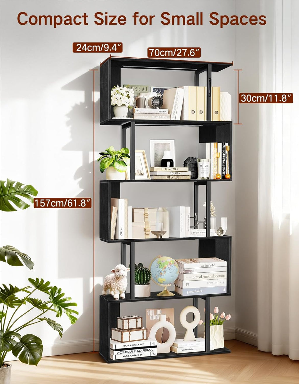 S-Shaped LED Bookshelf