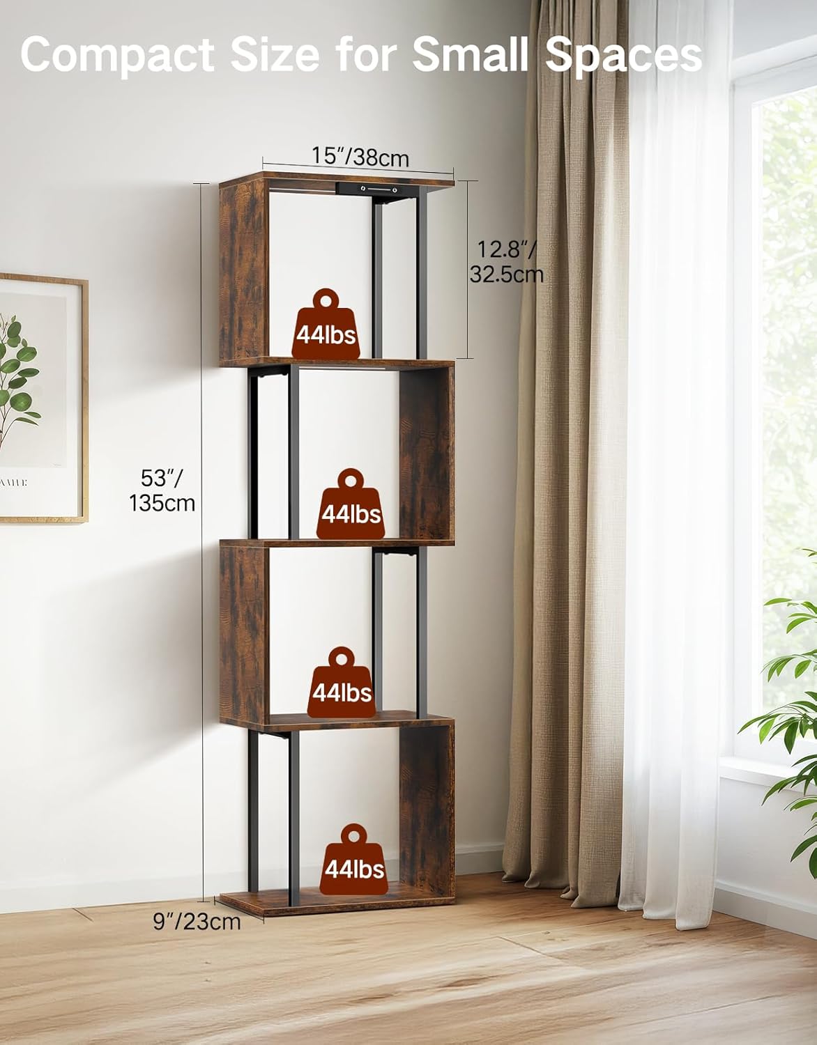 S-Shaped LED Bookshelf