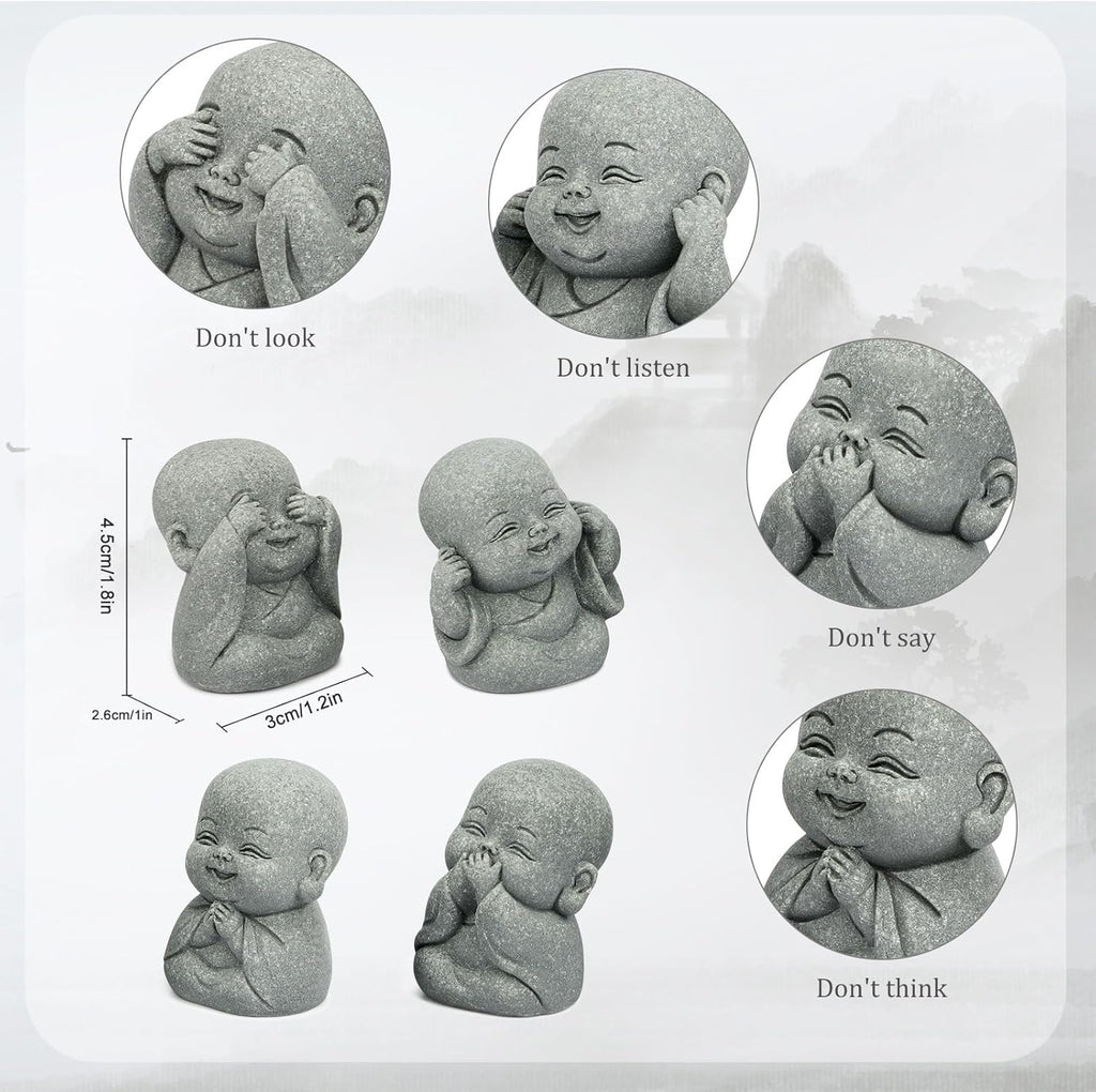 4-Piece Baby Buddha Statue Set