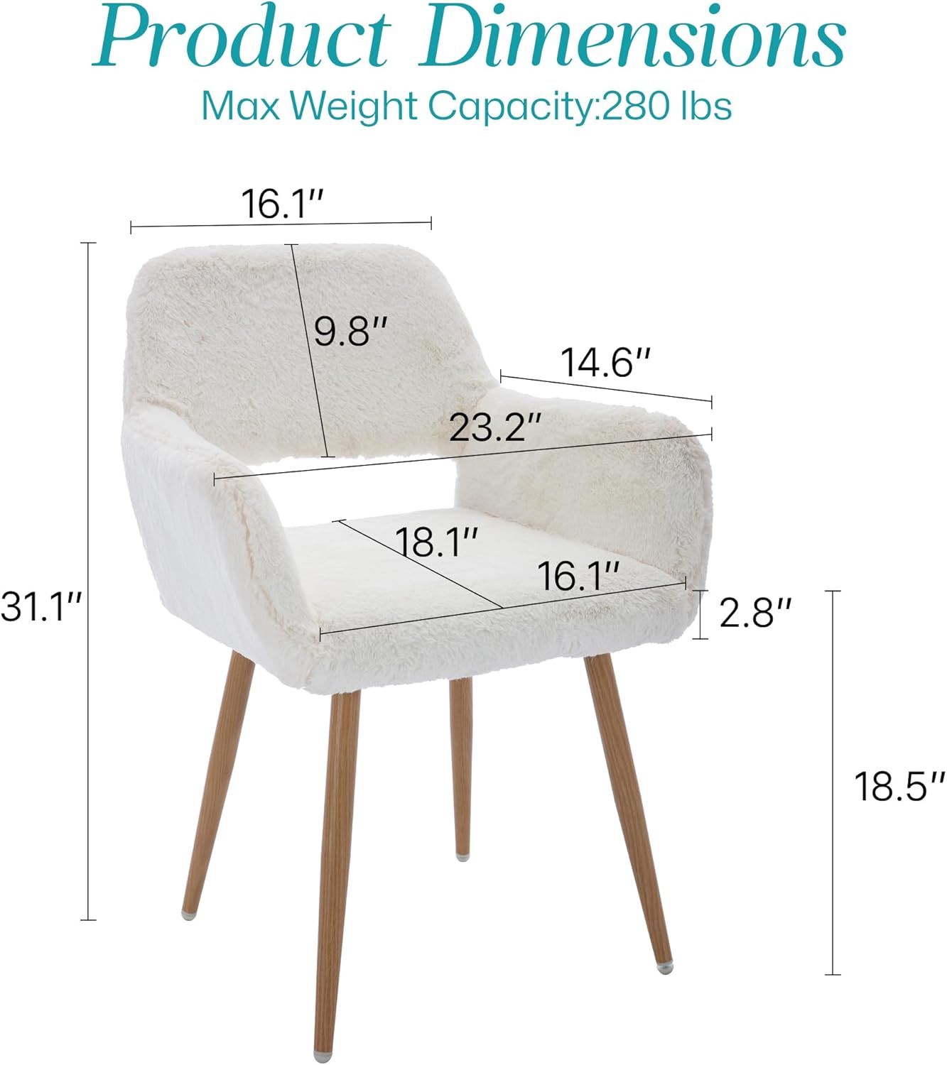 Faux Fur Accent/Office chair (No Wheels)