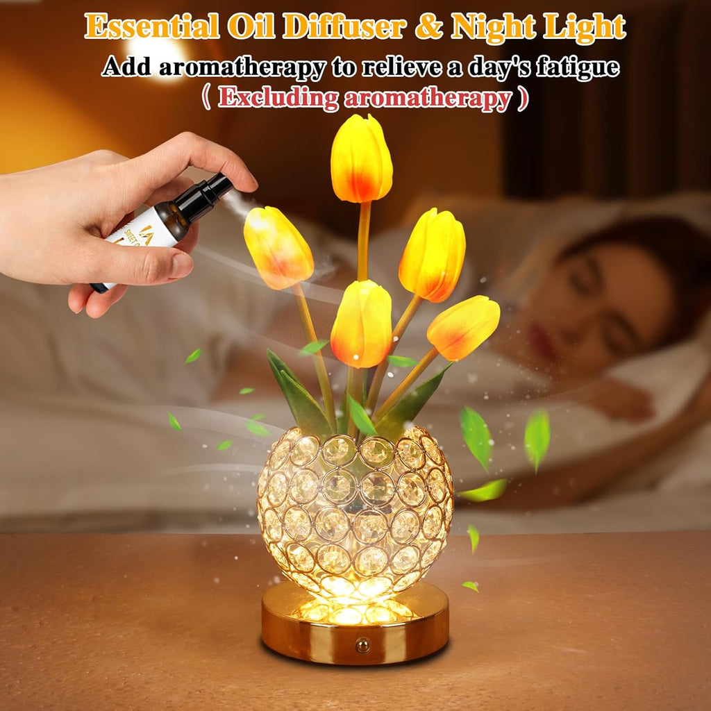 Tulip Flower Crystal Lamp