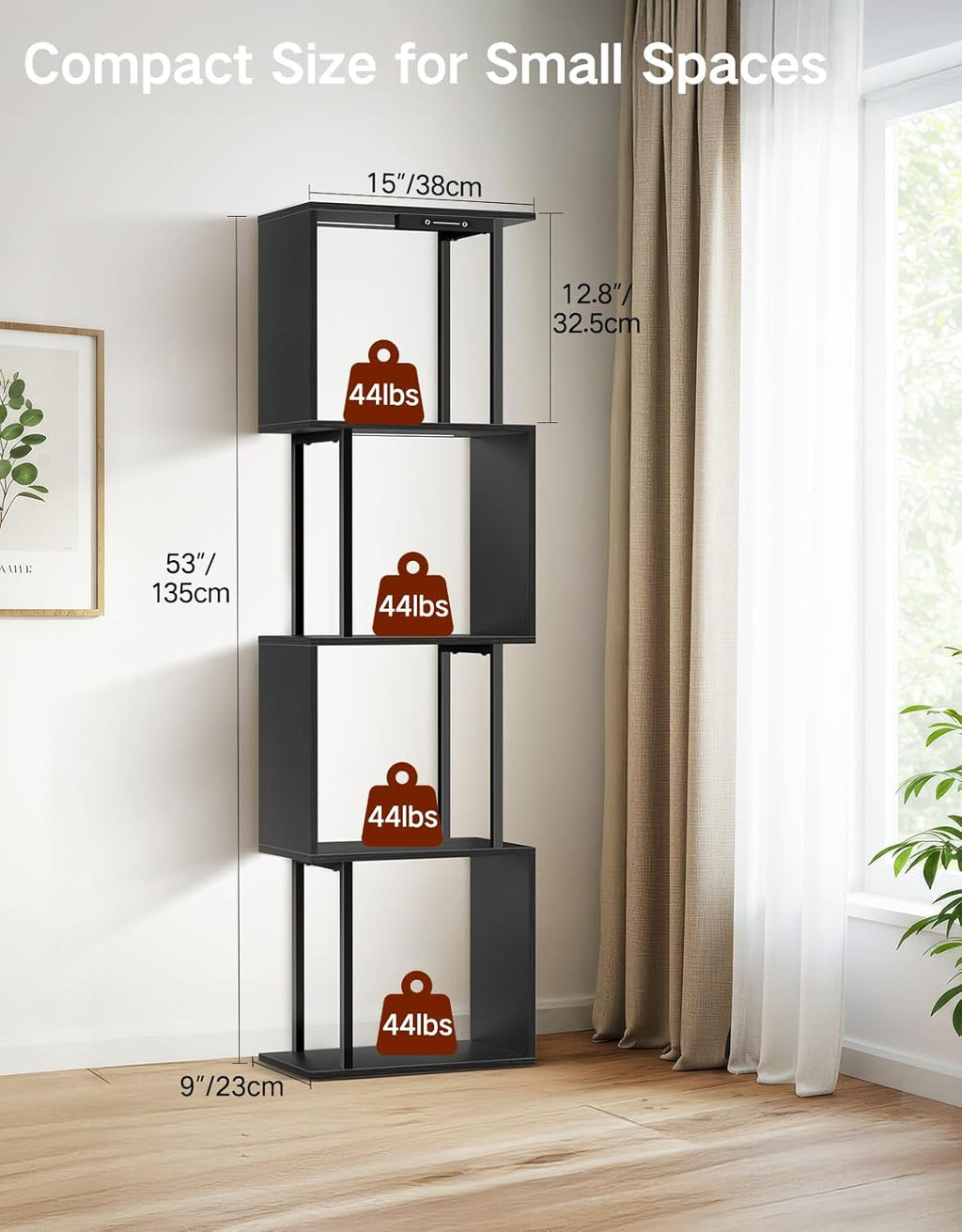S-Shaped LED Bookshelf