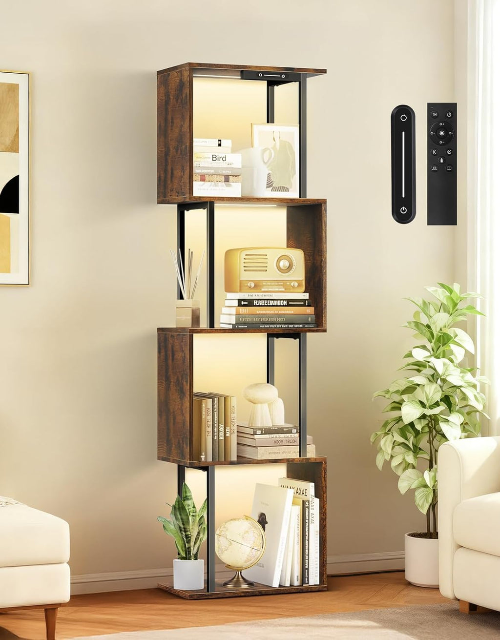 S-Shaped LED Bookshelf