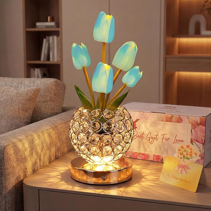 Tulip Flower Crystal Lamp
