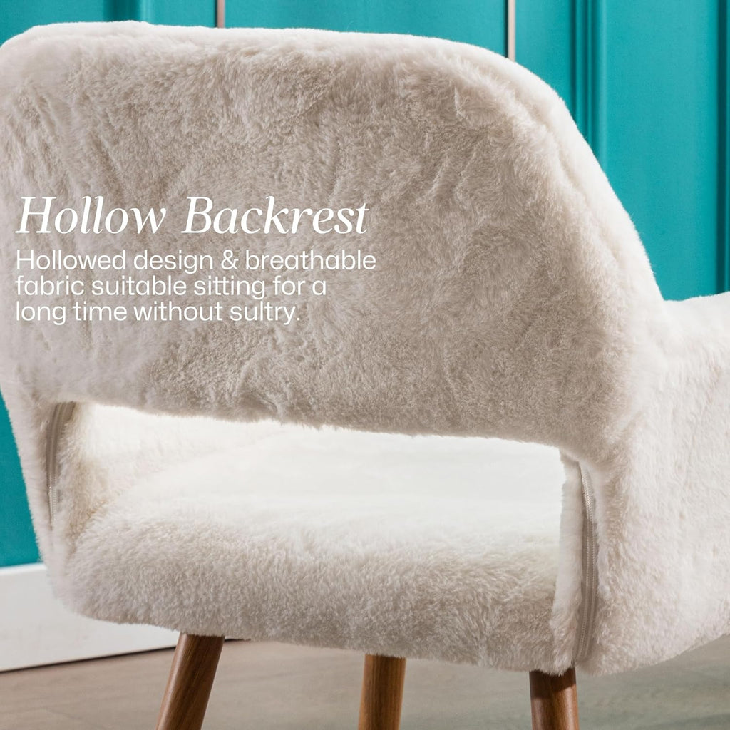 Faux Fur Accent/Office chair (No Wheels)