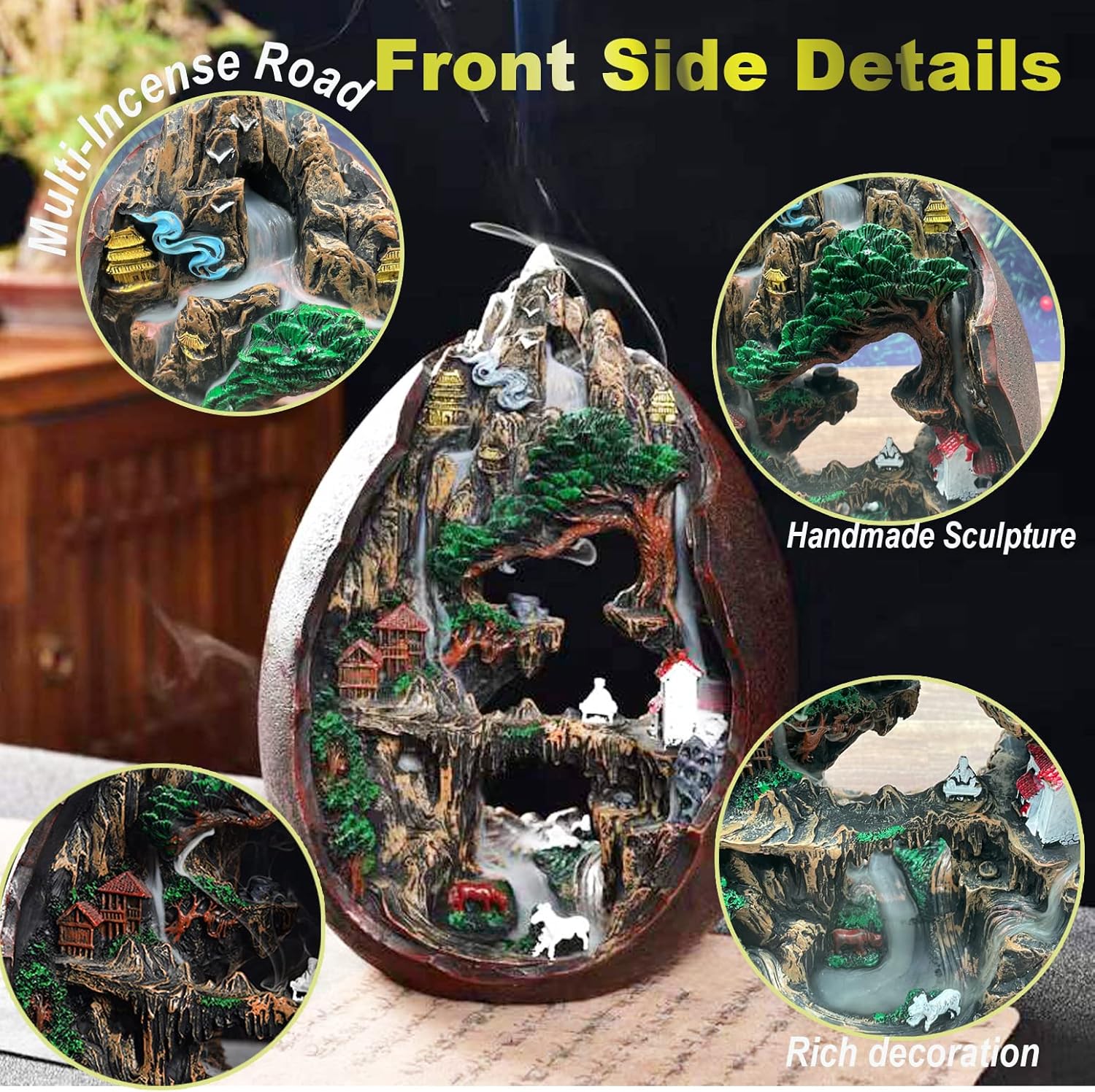Mountain Landscape Backflow Incense Burner