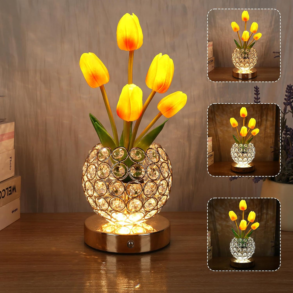 Tulip Flower Crystal Lamp