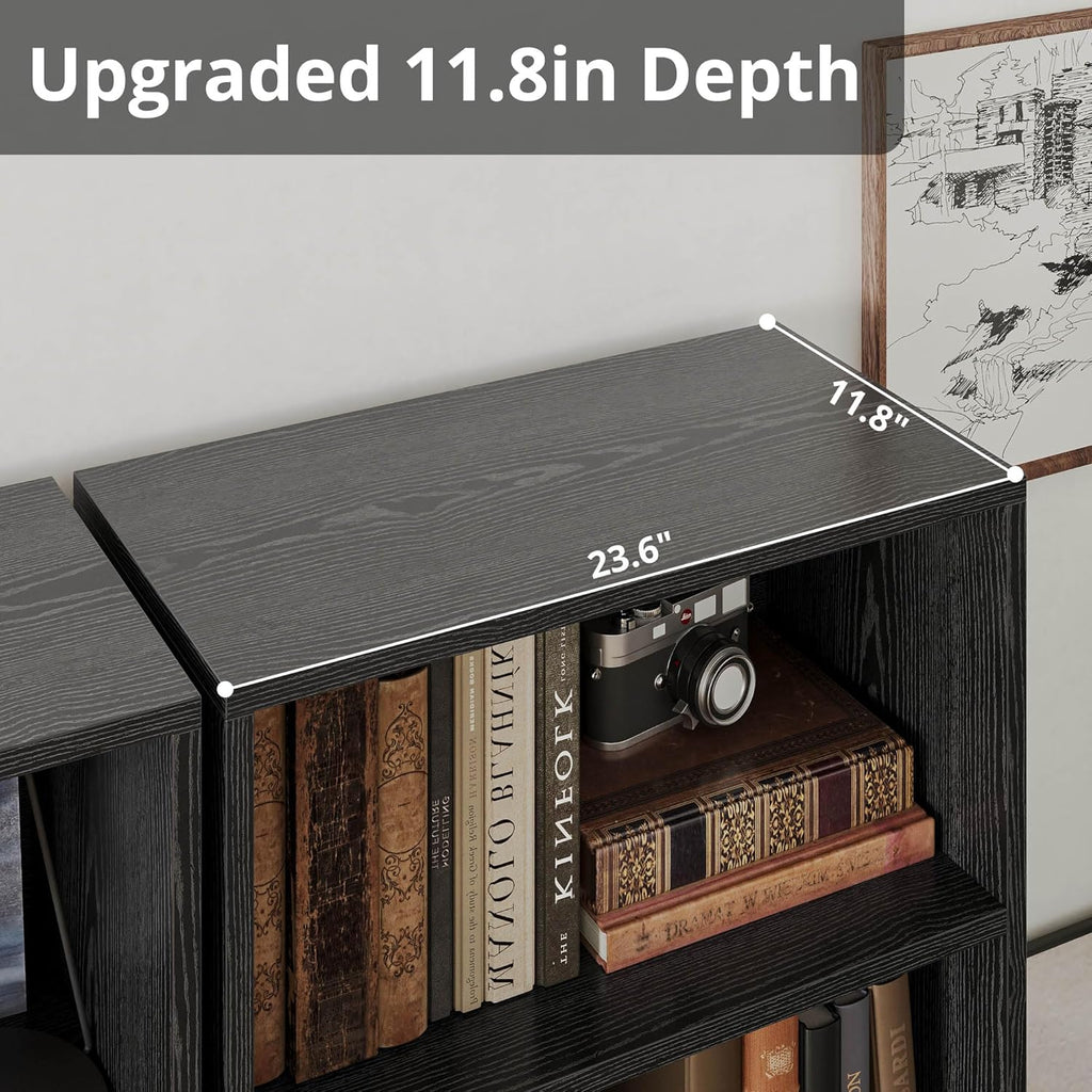 5-Tier Bookshelf with Doors (Set of 2)