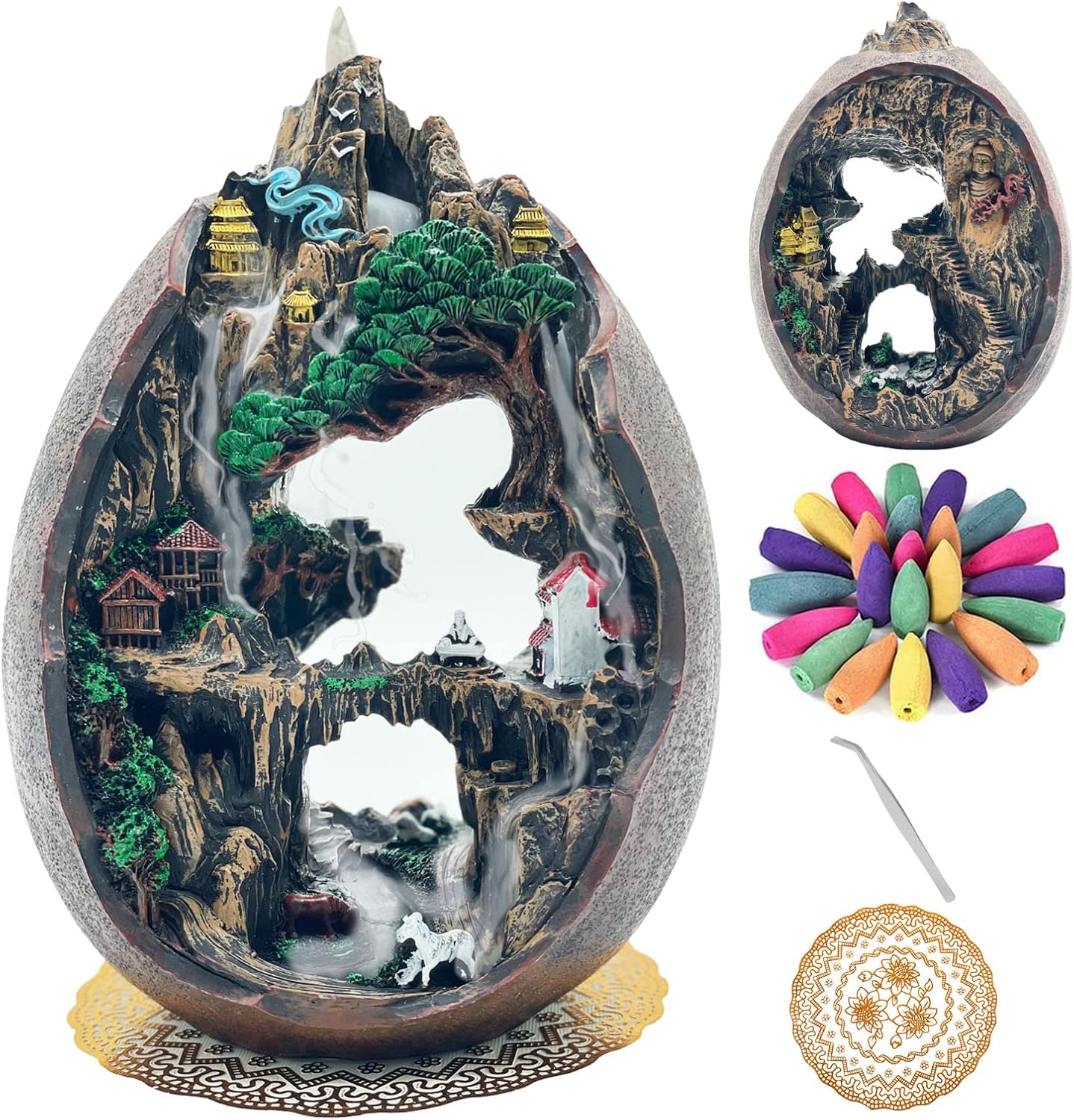 Mountain Landscape Backflow Incense Burner