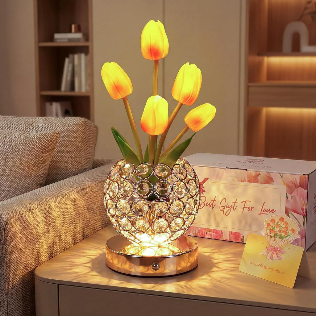 Tulip Flower Crystal Lamp