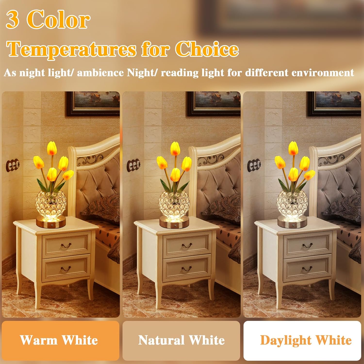 Tulip Flower Crystal Lamp