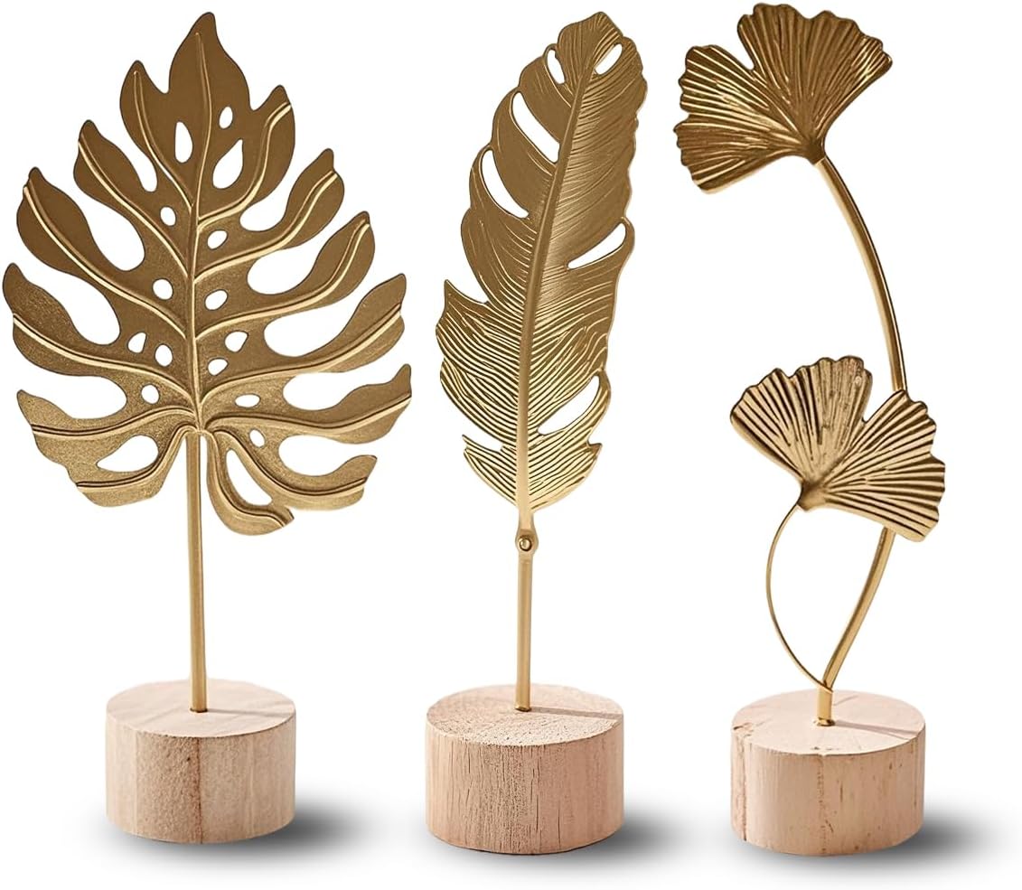 3-Piece Gold Leaf Home Decor Set